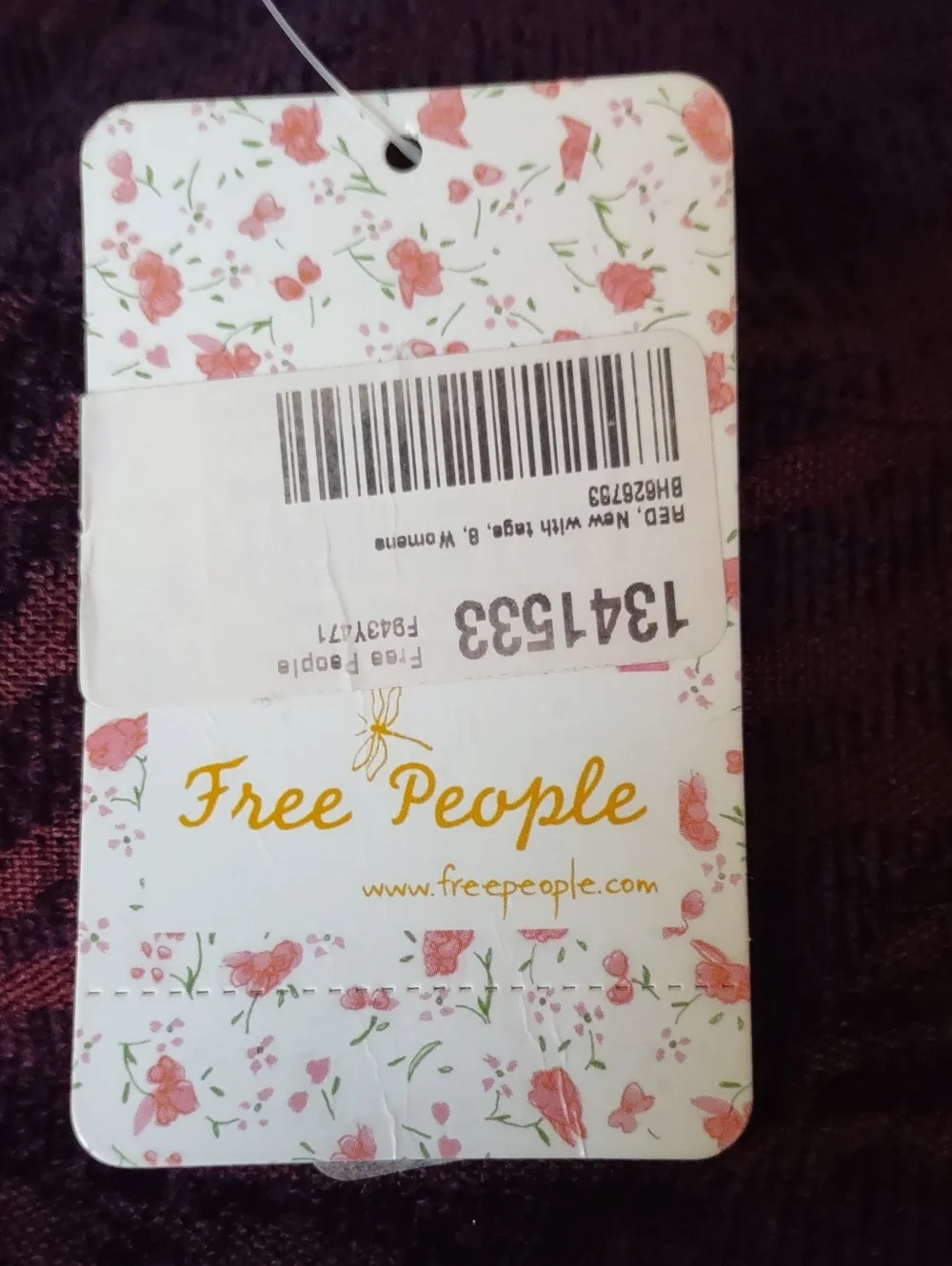 Free People Size 8 Mulberry Combo Burgundy Sleeveless Cocktail Dress NWT $128